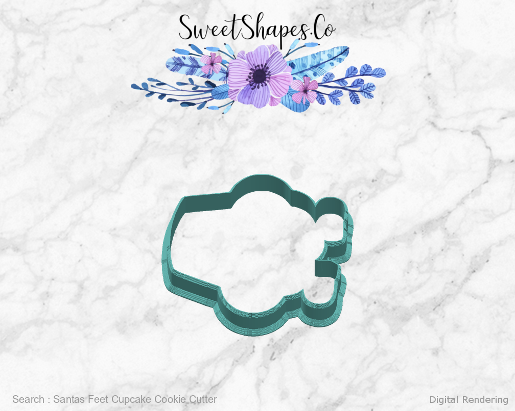 Santas Feet Cupcake Cookie Cutter — right view