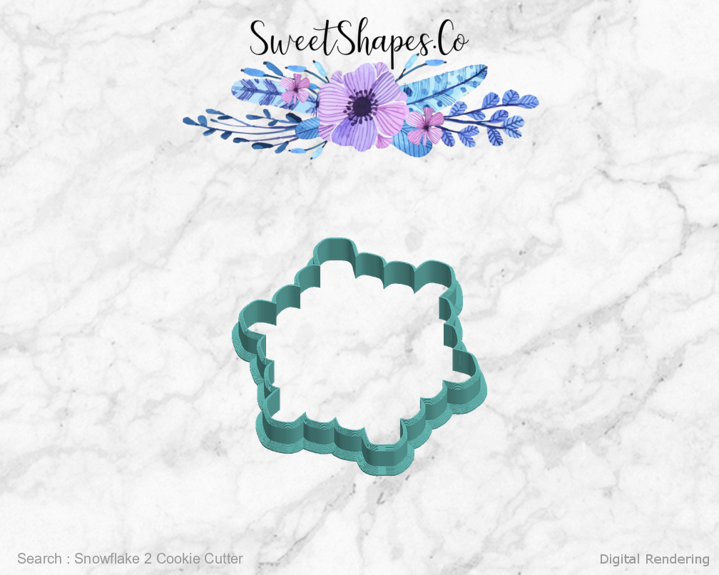 Snowflake 2 Cookie Cutter — left view