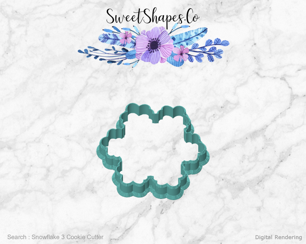 Snowflake 3 Cookie Cutter — front view