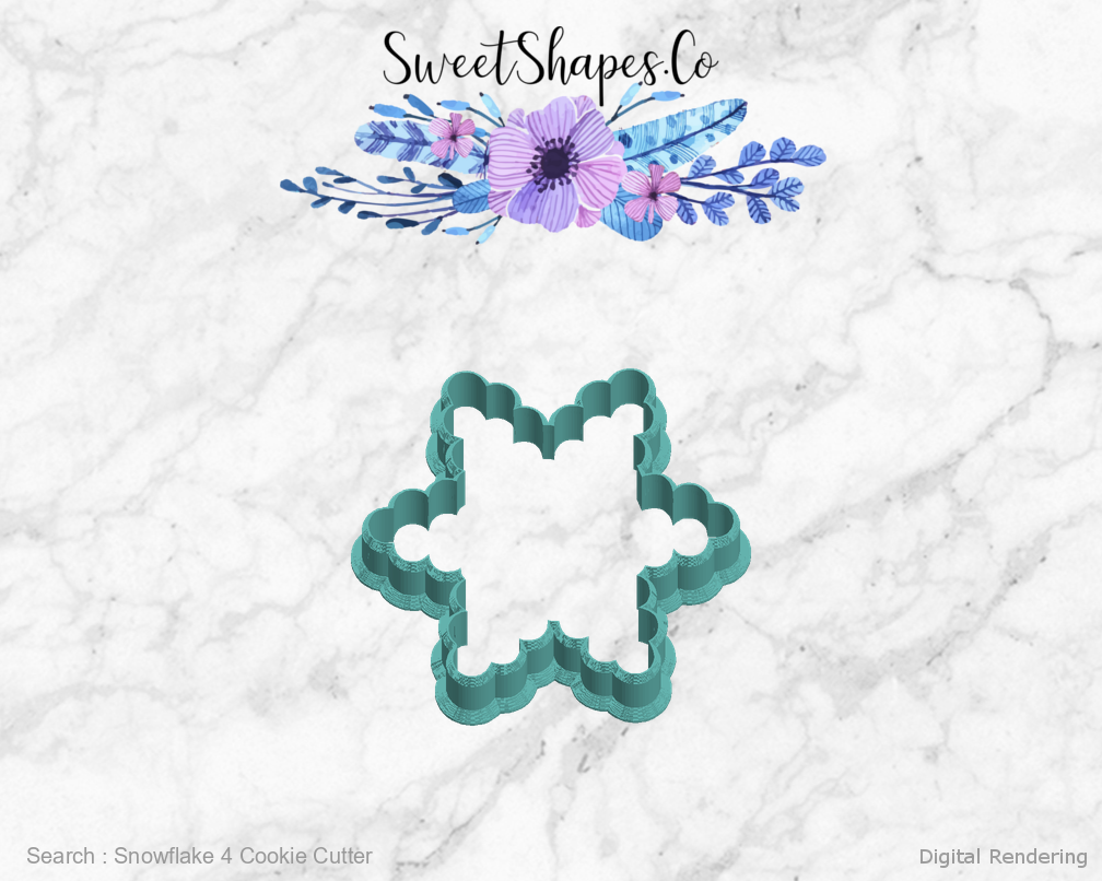 Snowflake 4 Cookie Cutter — left view