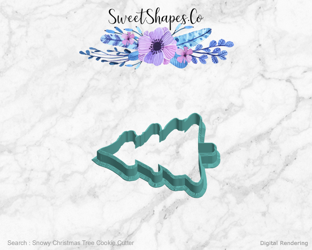 Snowy Christmas Tree Cookie Cutter — left view