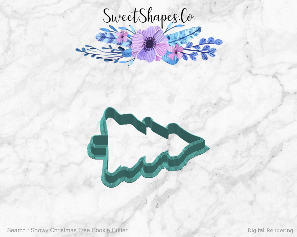 Snowy Christmas Tree Cookie Cutter — right view