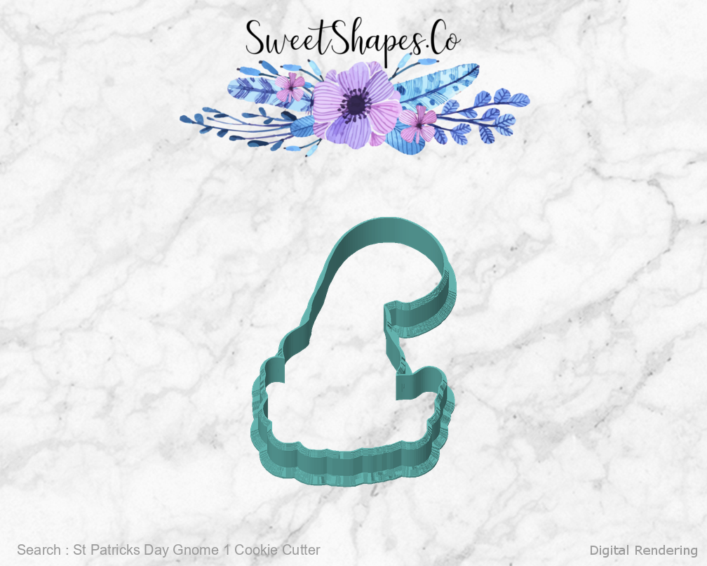 St Patricks Day Gnome 1 Cookie Cutter — front view