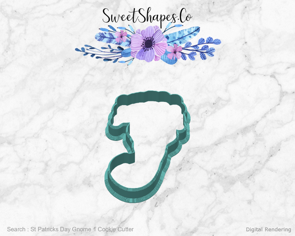 St Patricks Day Gnome 1 Cookie Cutter — back view