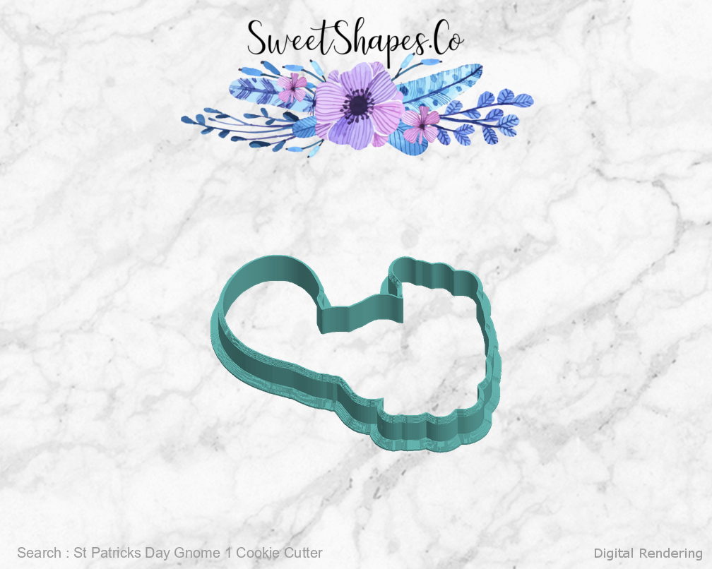 St Patricks Day Gnome 1 Cookie Cutter — left view