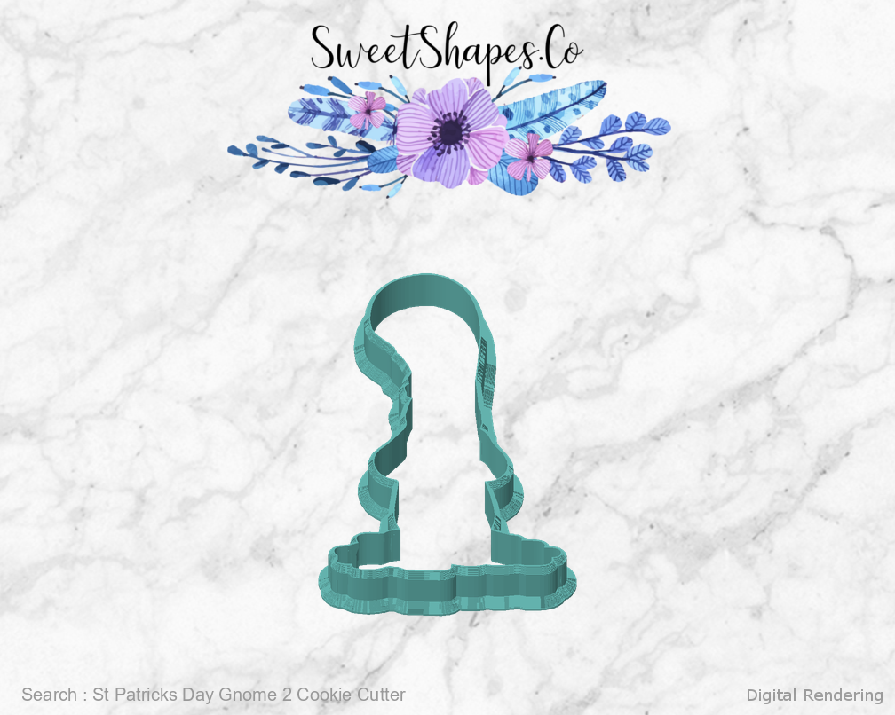St Patricks Day Gnome 2 Cookie Cutter — front view