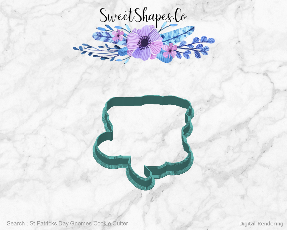 St Patricks Day Gnomes Cookie Cutter — back view