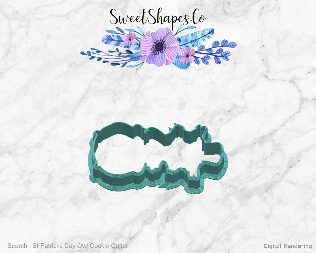 St Patricks Day Owl Cookie Cutter — right view