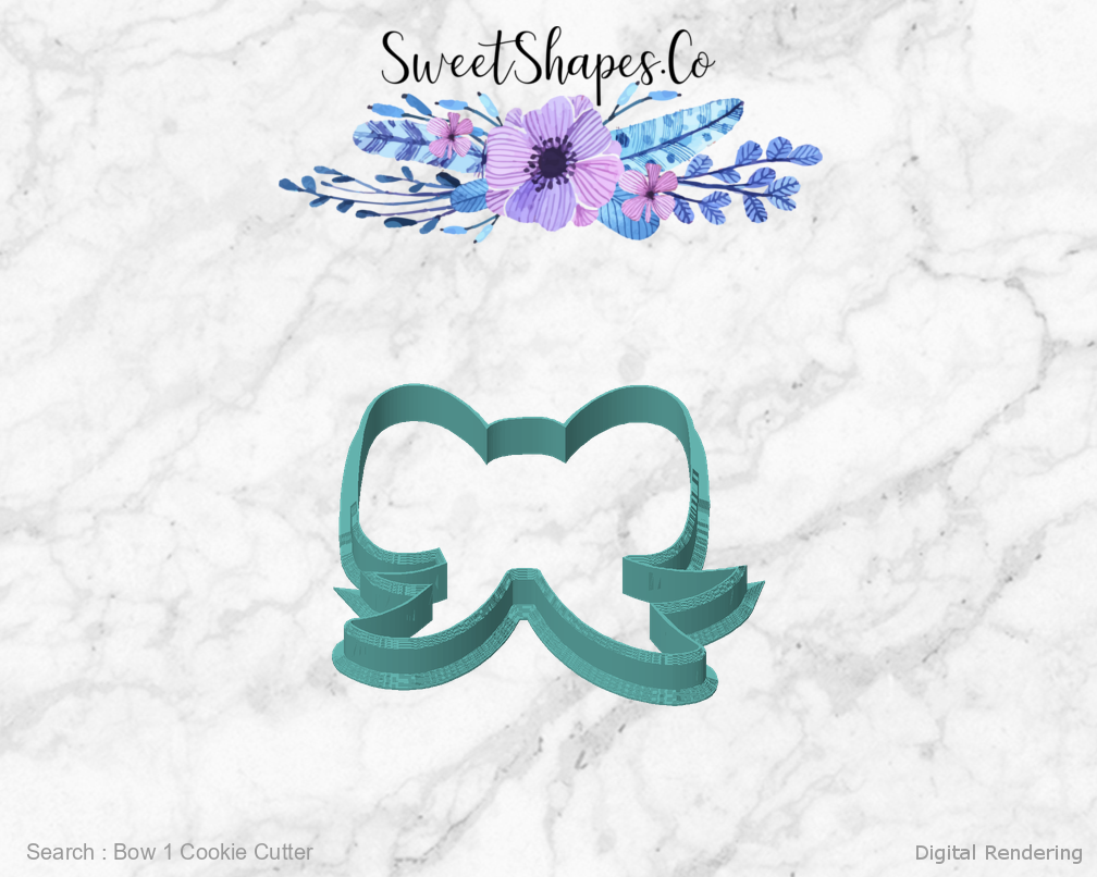 Bow 1 Cookie Cutter — front view