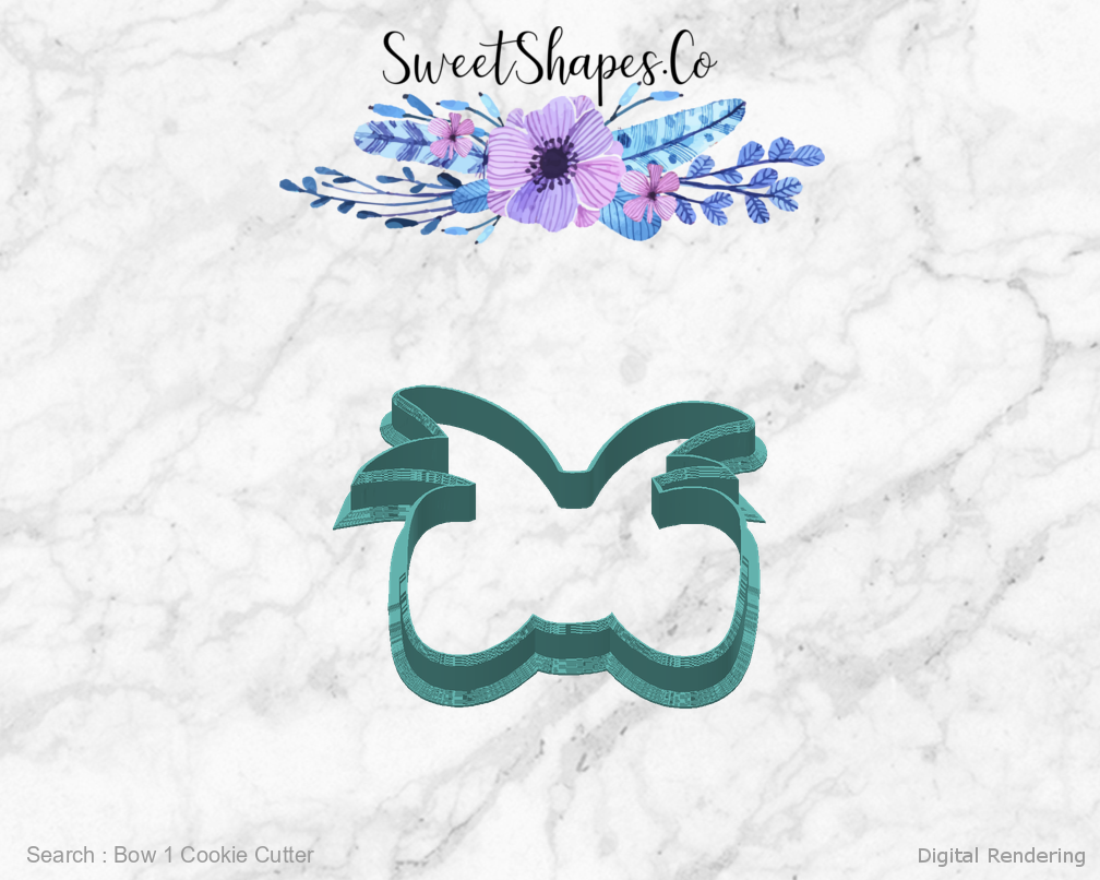 Bow 1 Cookie Cutter — back view