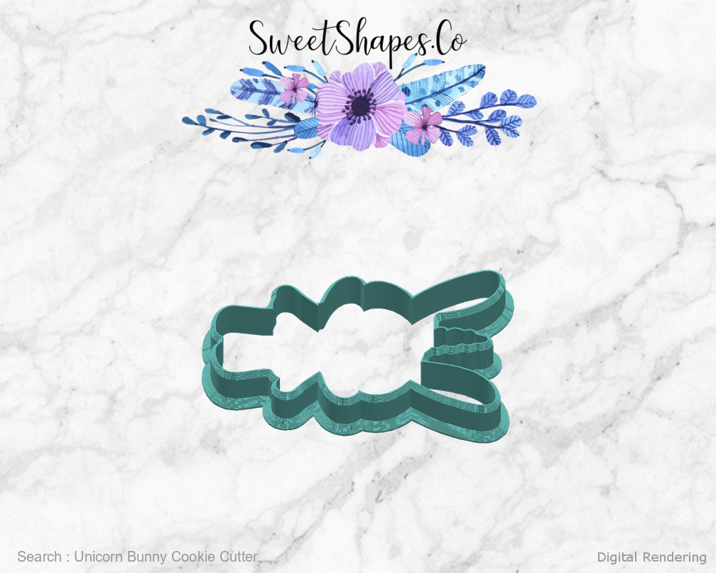 Unicorn Bunny Cookie Cutter — right view