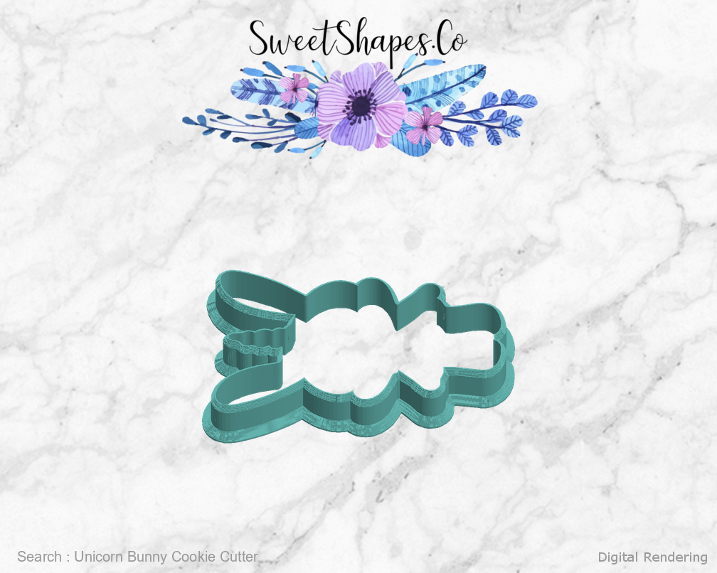 Unicorn Bunny Cookie Cutter — left view