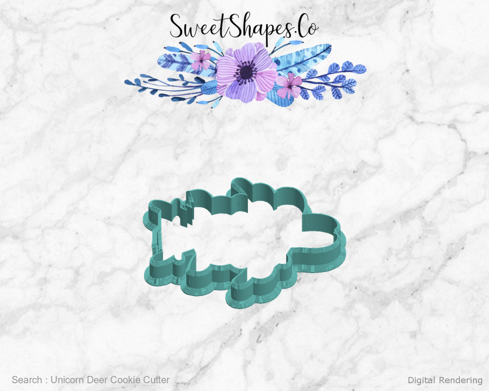 Unicorn Deer Cookie Cutter — left view