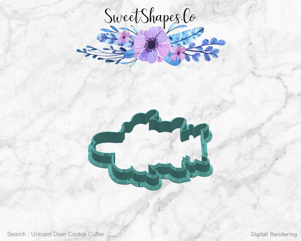 Unicorn Deer Cookie Cutter — right view