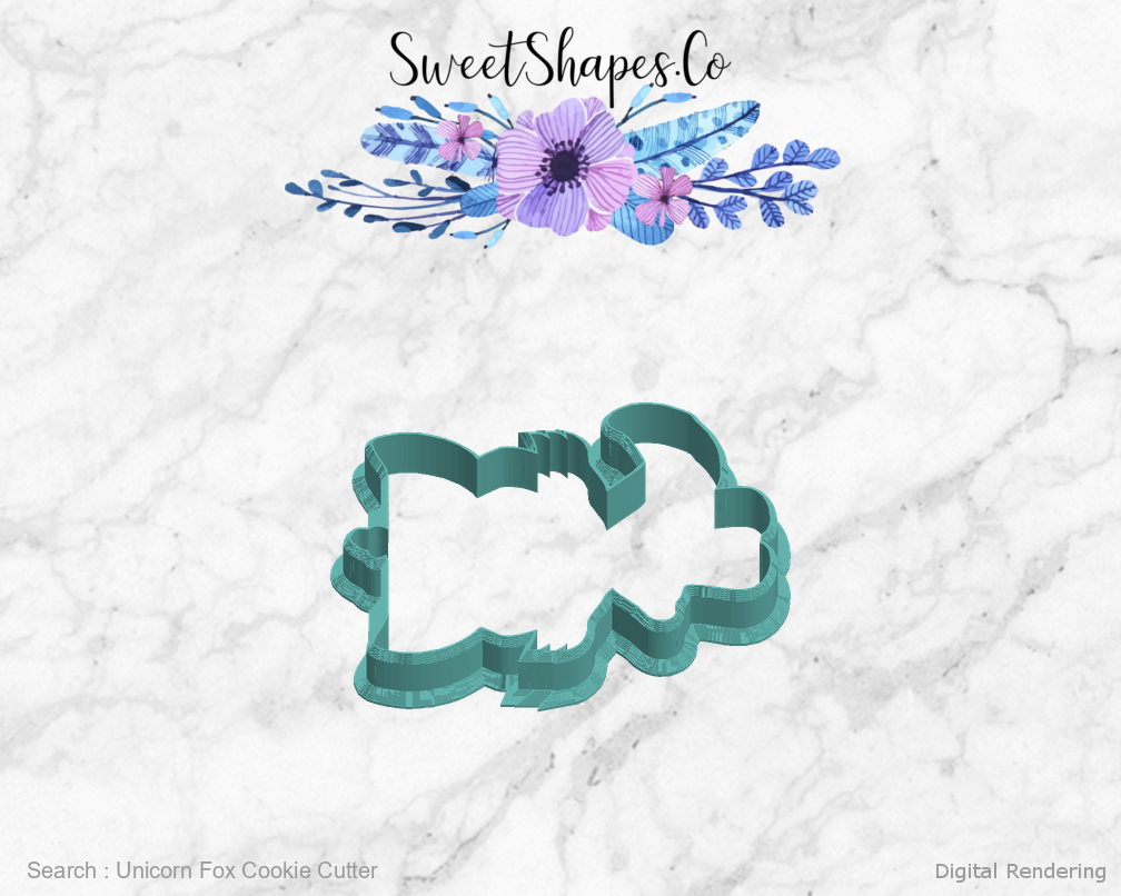 Unicorn Fox Cookie Cutter — left view
