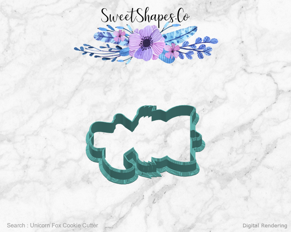 Unicorn Fox Cookie Cutter — right view