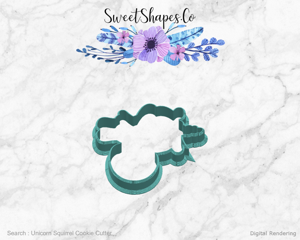 Unicorn Squirrel Cookie Cutter — right view