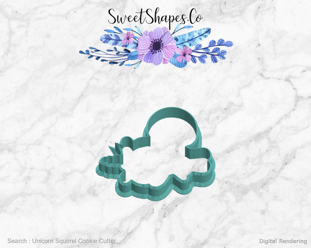 Unicorn Squirrel Cookie Cutter — left view