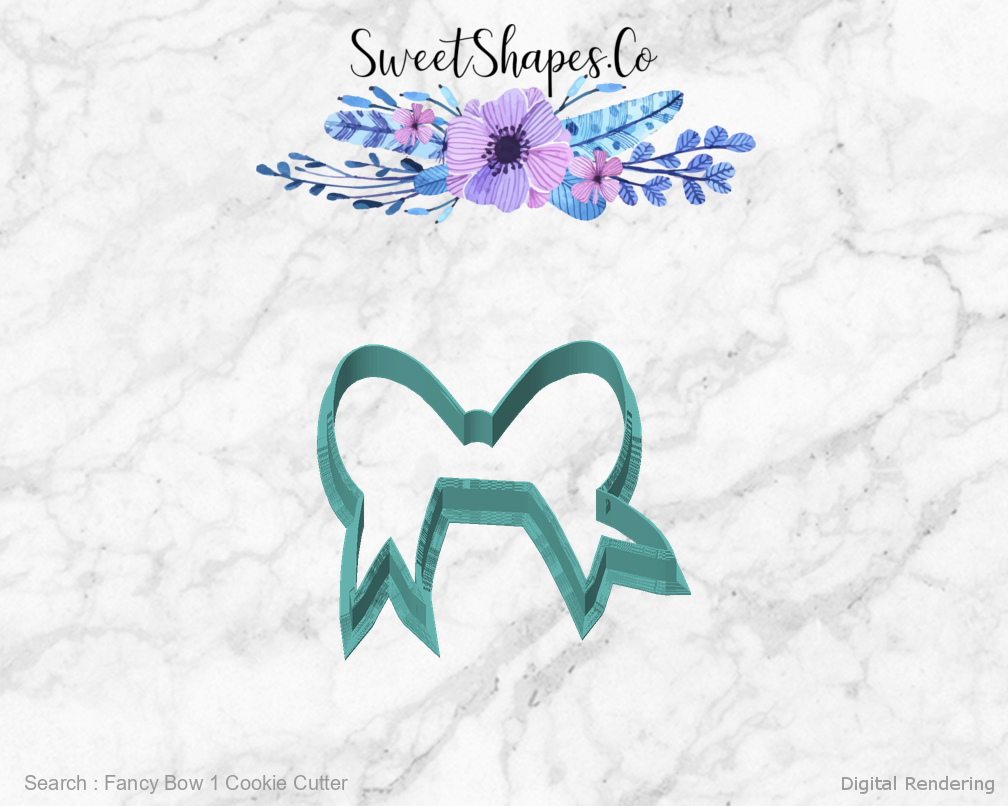 Fancy Bow 1 Cookie Cutter — front view