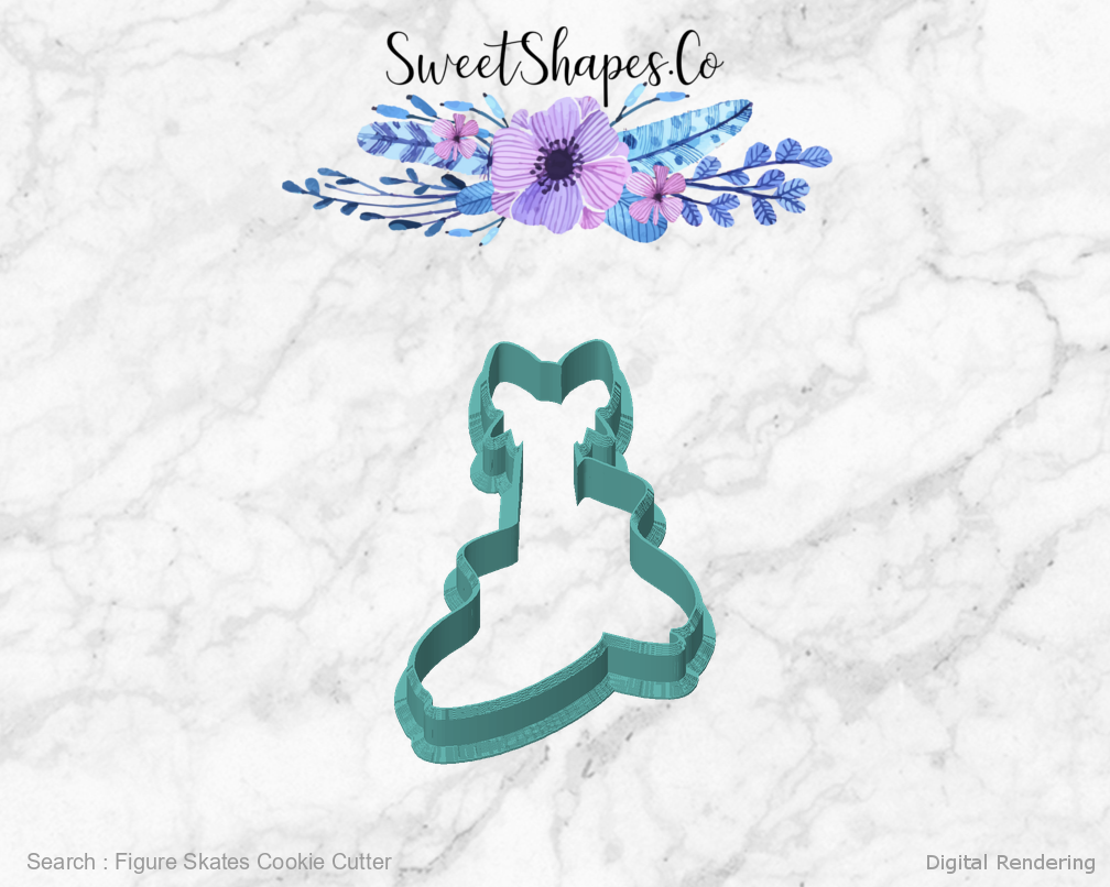 Figure Skates Cookie Cutter — front view