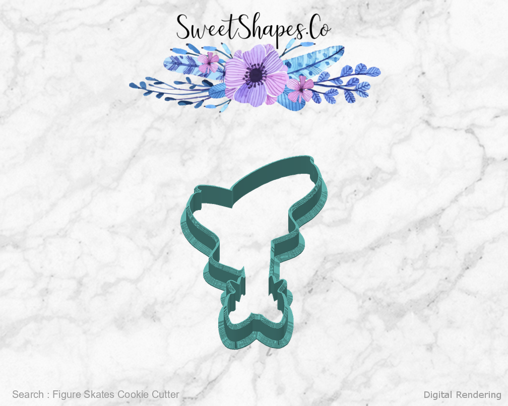 Figure Skates Cookie Cutter — back view