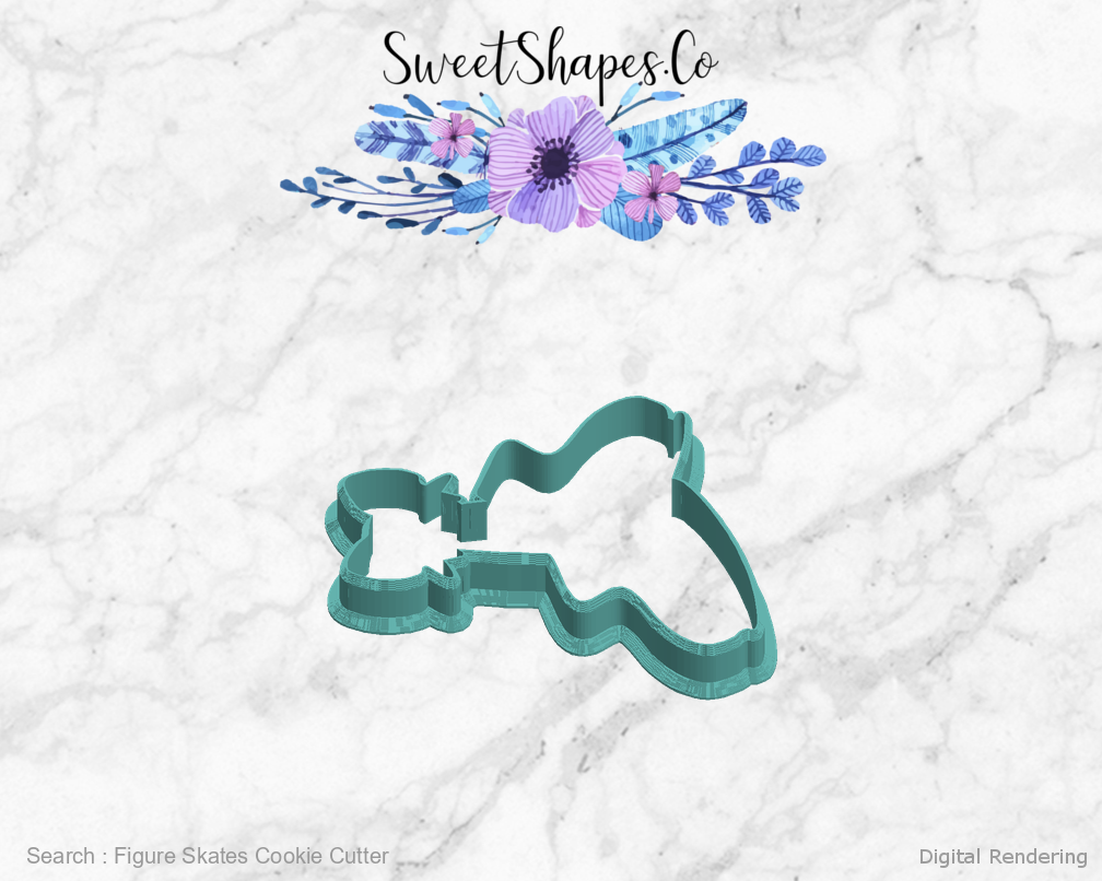 Figure Skates Cookie Cutter — left view