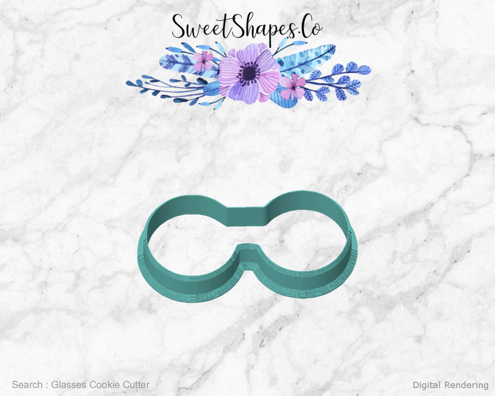 Glasses Cookie Cutter — front view