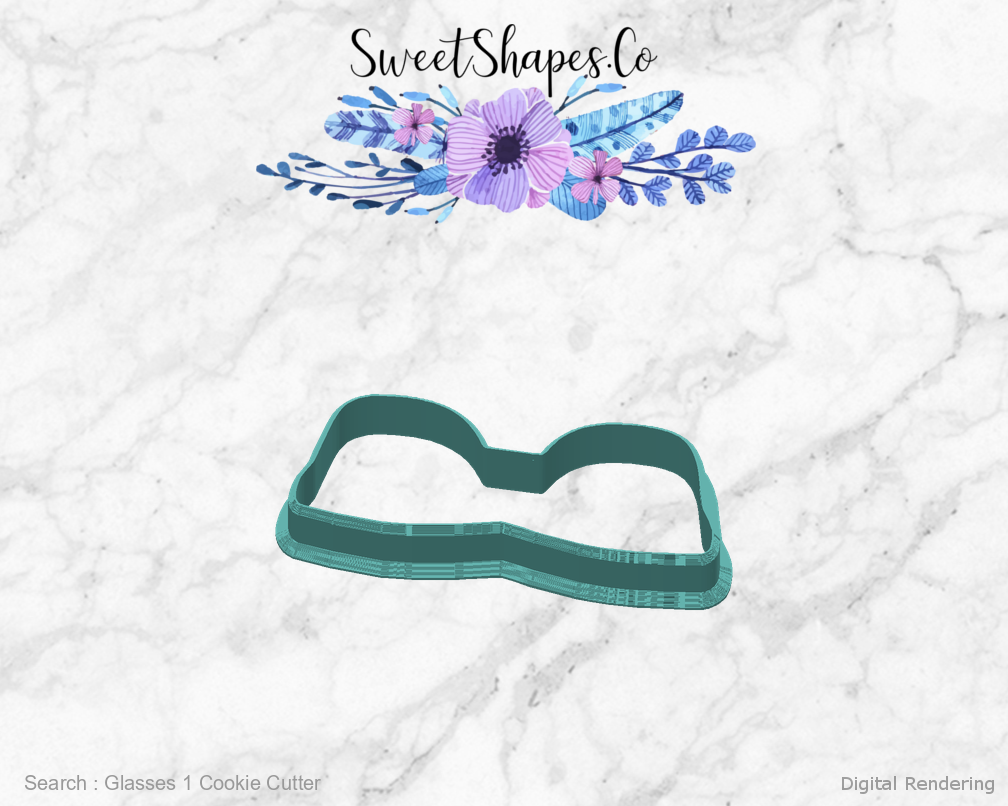 Glasses 1 Cookie Cutter — back view