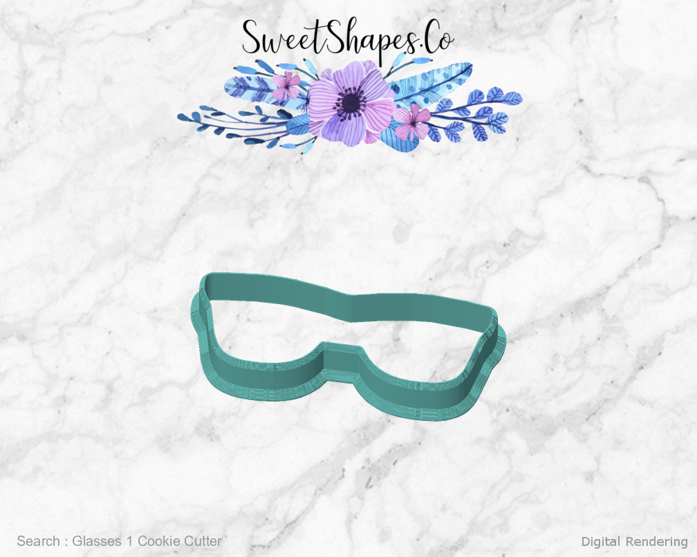 Glasses 1 Cookie Cutter — front view