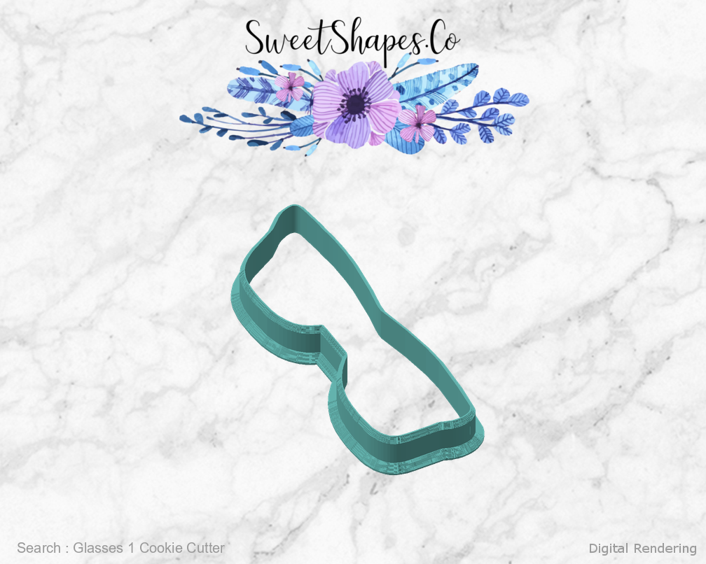 Glasses 1 Cookie Cutter — angled front view