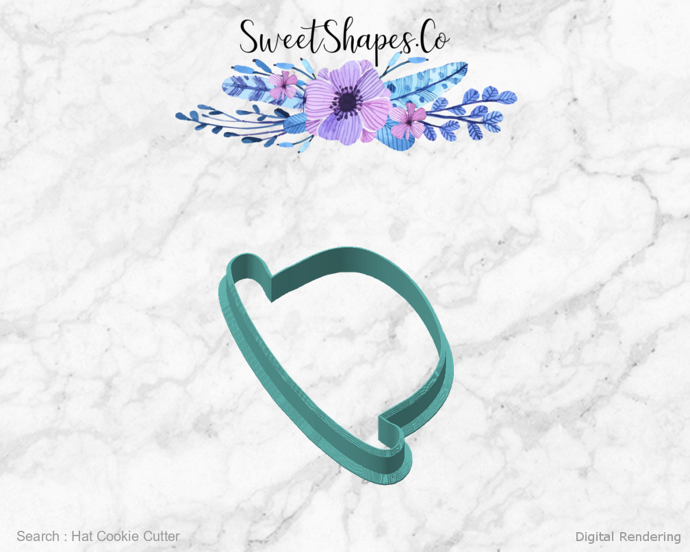 Hat Cookie Cutter — angled front view
