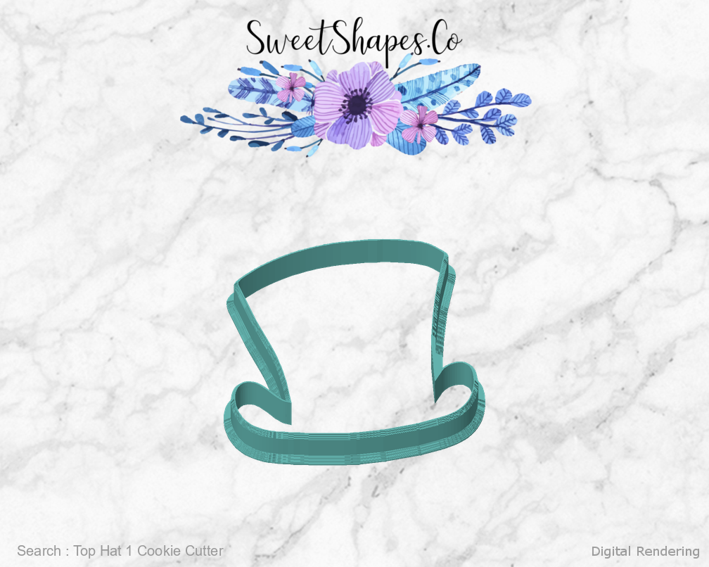 Top Hat 1 Cookie Cutter — front view