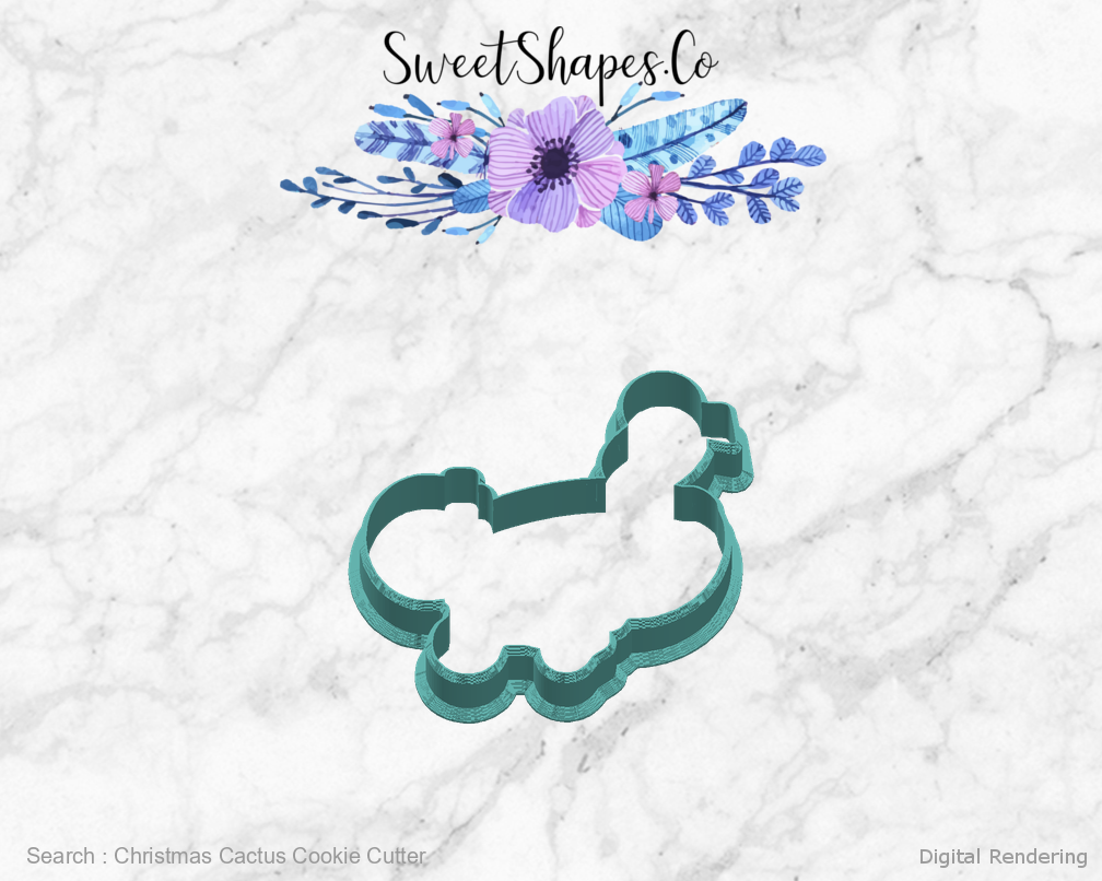 Christmas Cactus Cookie Cutter — right view