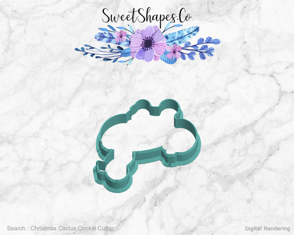 Christmas Cactus Cookie Cutter — left view
