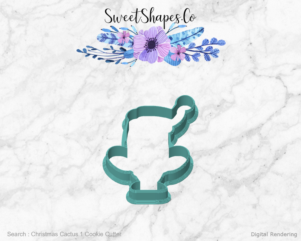 Christmas Cactus 1 Cookie Cutter — front view