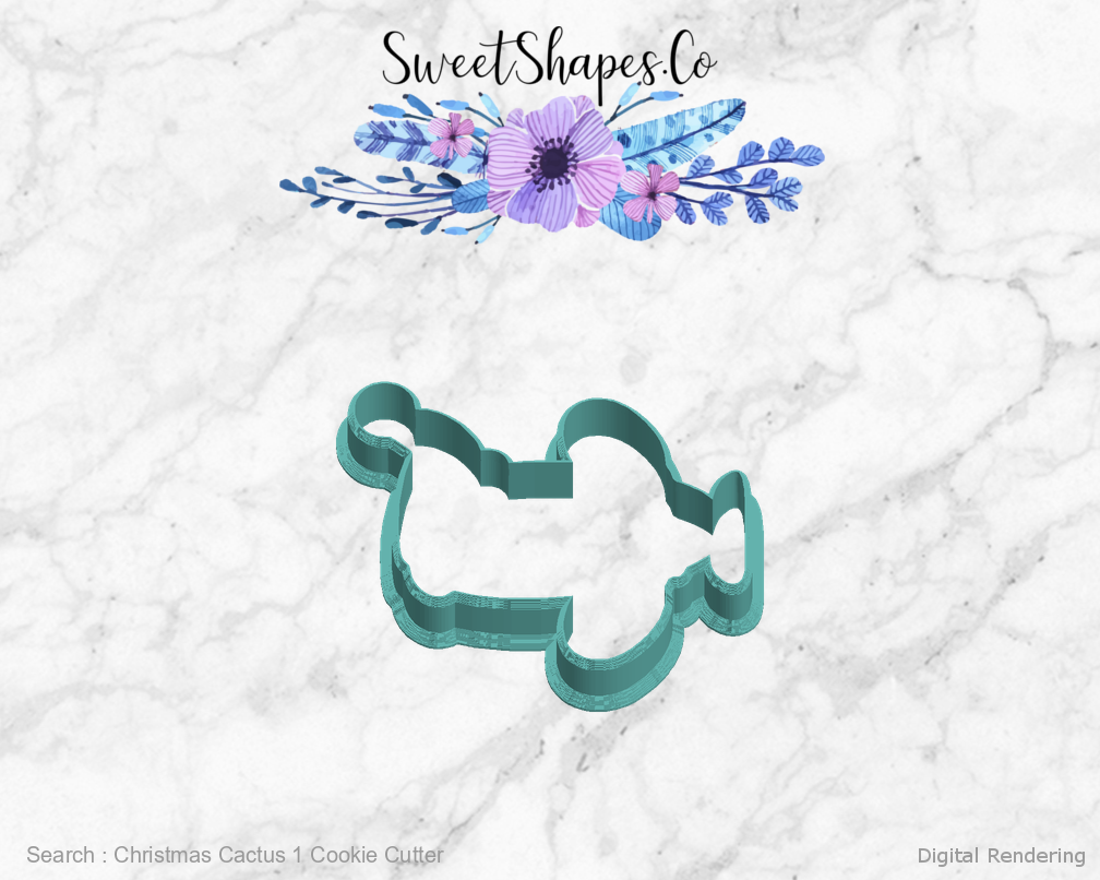 Christmas Cactus 1 Cookie Cutter — left view