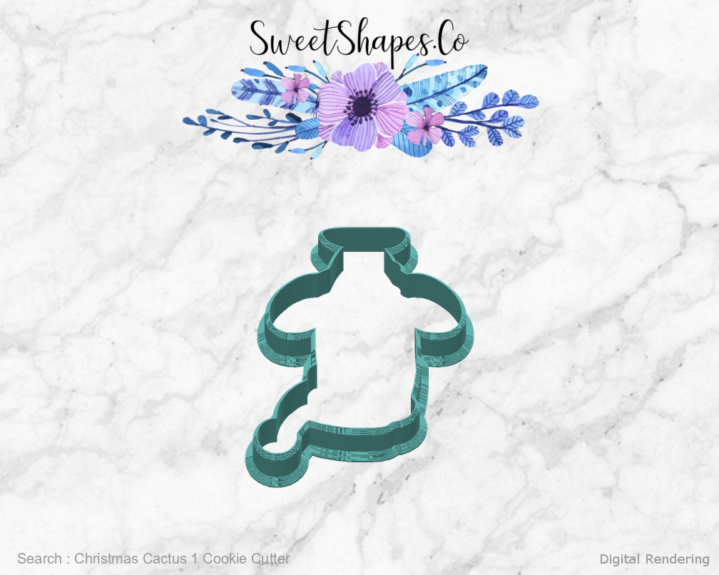 Christmas Cactus 1 Cookie Cutter — back view