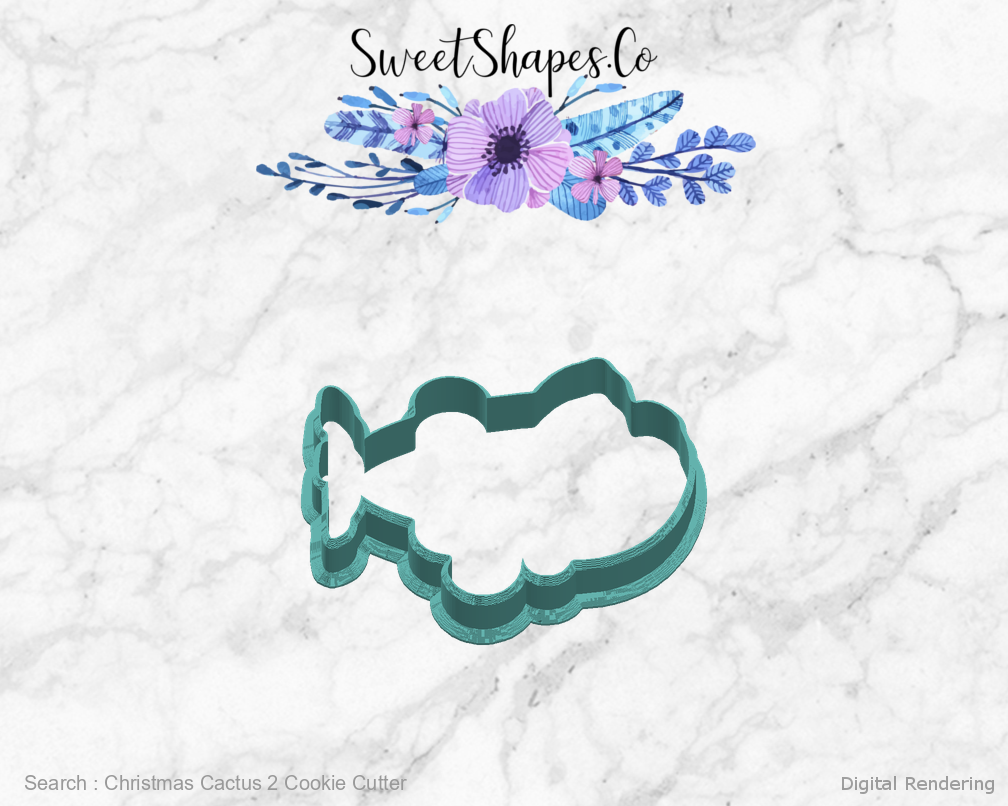Christmas Cactus 2 Cookie Cutter — right view