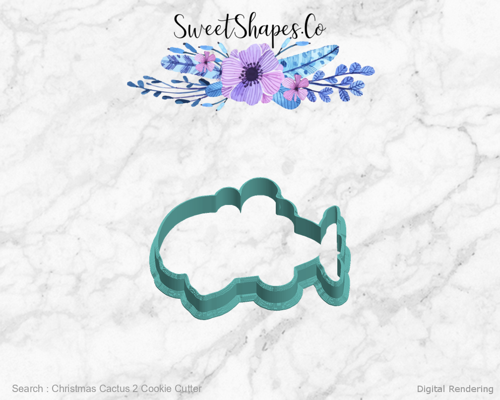 Christmas Cactus 2 Cookie Cutter — left view