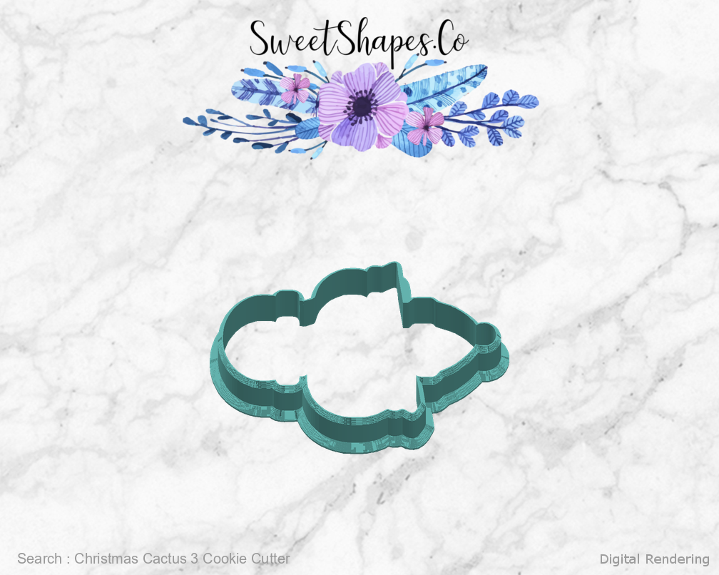 Christmas Cactus 3 Cookie Cutter — right view