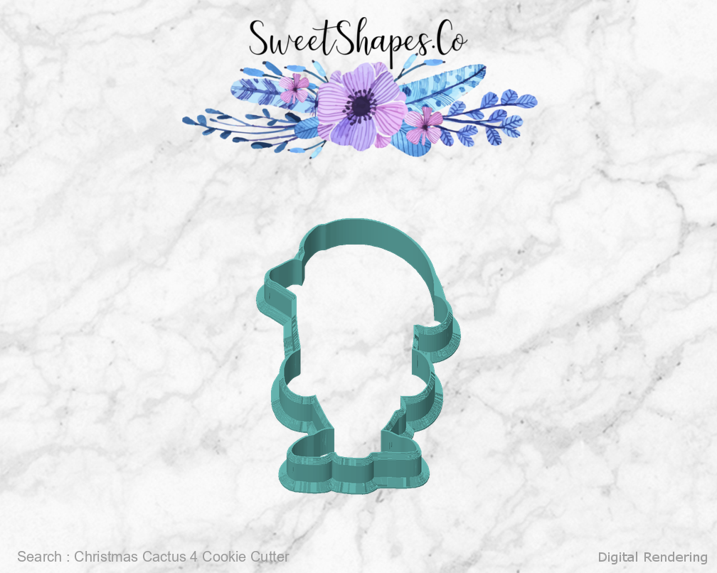 Christmas Cactus 4 Cookie Cutter — front view