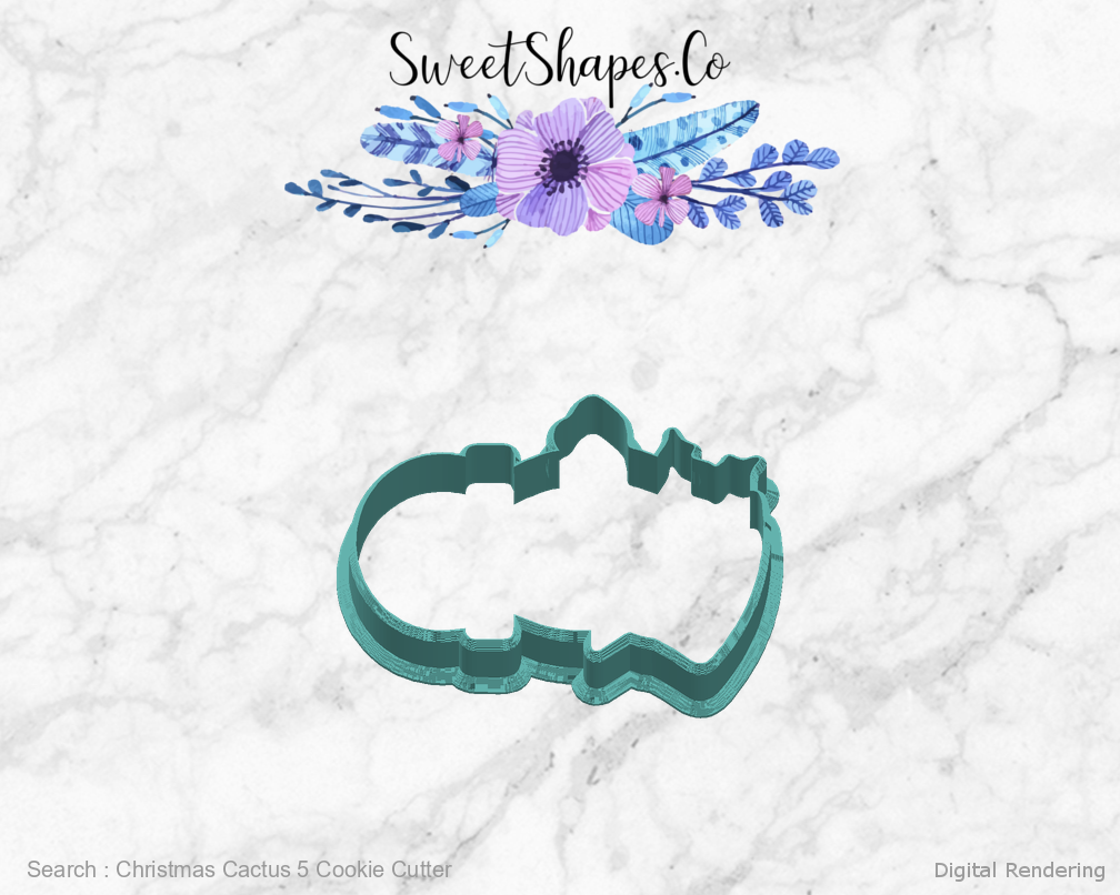 Christmas Cactus 5 Cookie Cutter — right view