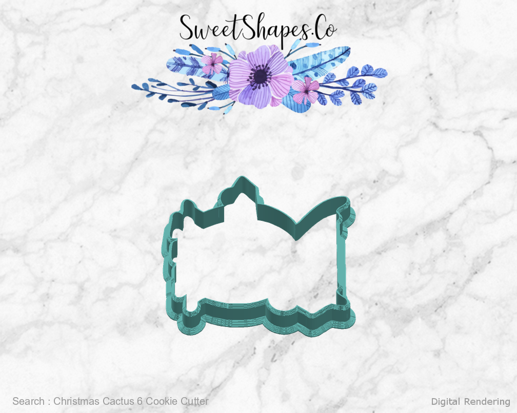 Christmas Cactus 6 Cookie Cutter — right view
