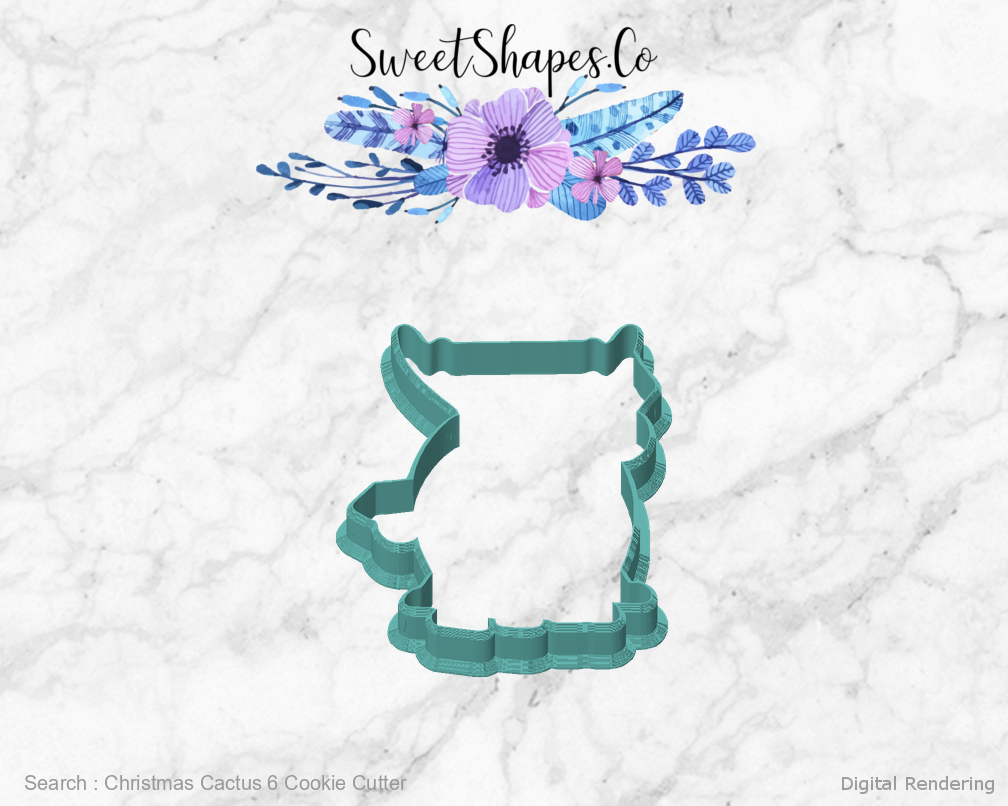 Christmas Cactus 6 Cookie Cutter — front view