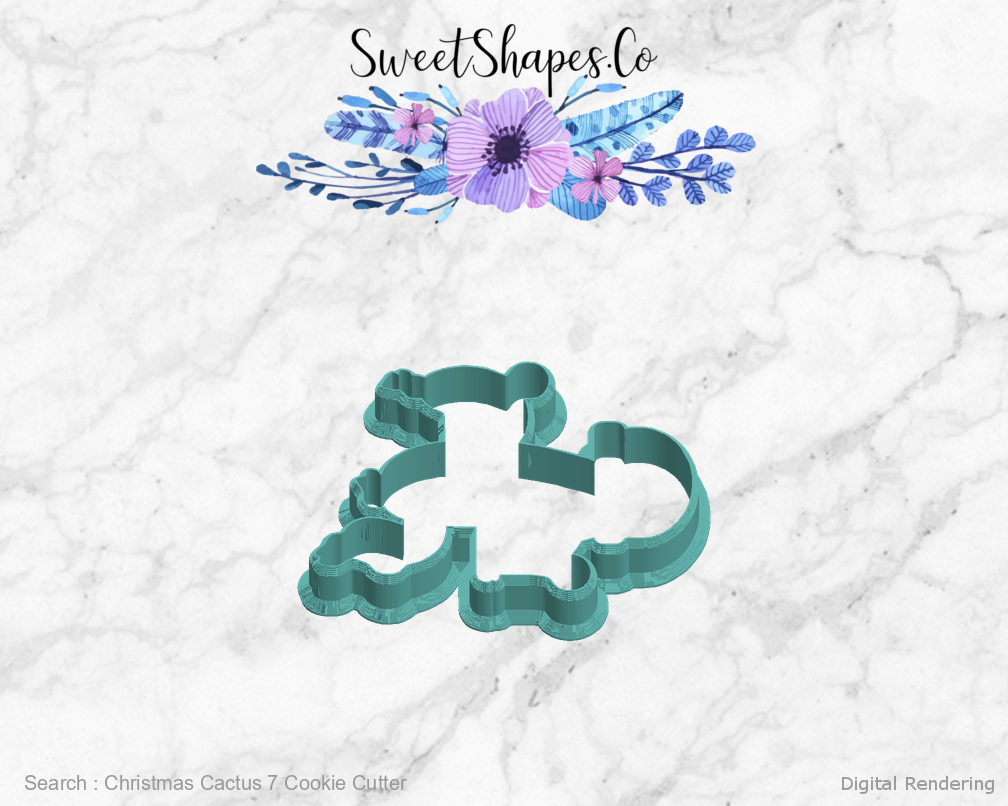 Christmas Cactus 7 Cookie Cutter — left view