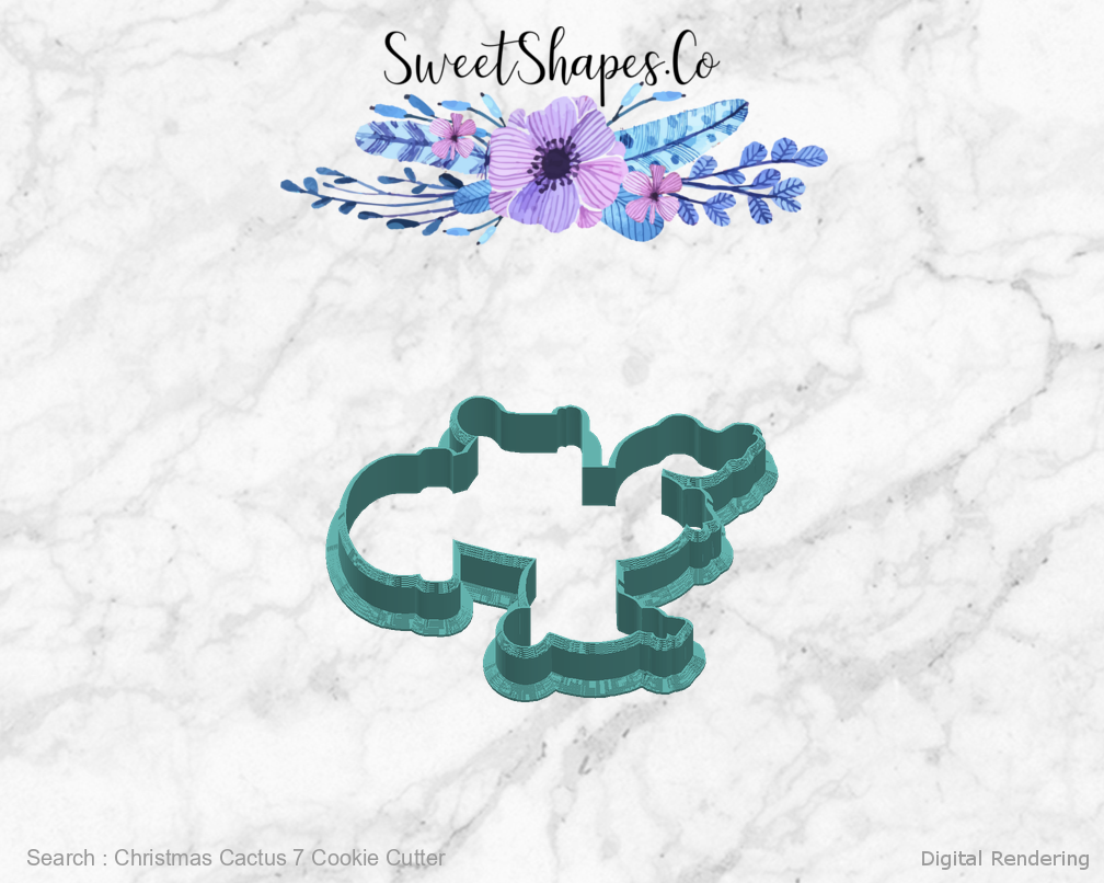 Christmas Cactus 7 Cookie Cutter — right view