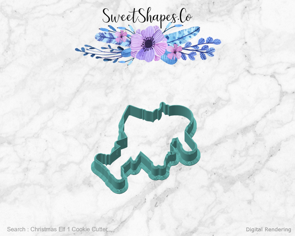 Christmas Elf 1 Cookie Cutter — angled front view