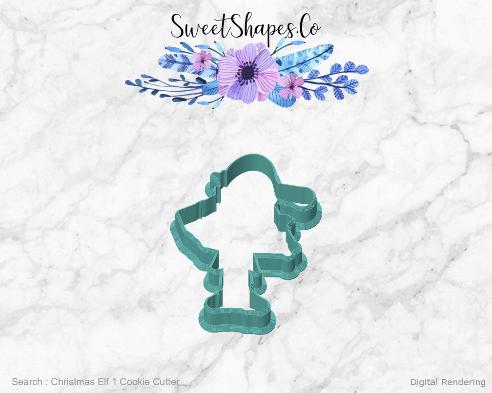 Christmas Elf 1 Cookie Cutter — front view
