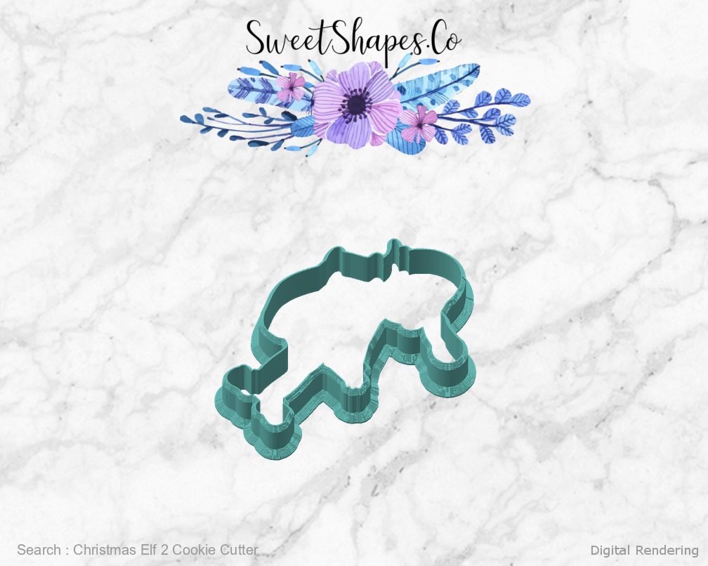 Christmas Elf 2 Cookie Cutter — angled front view