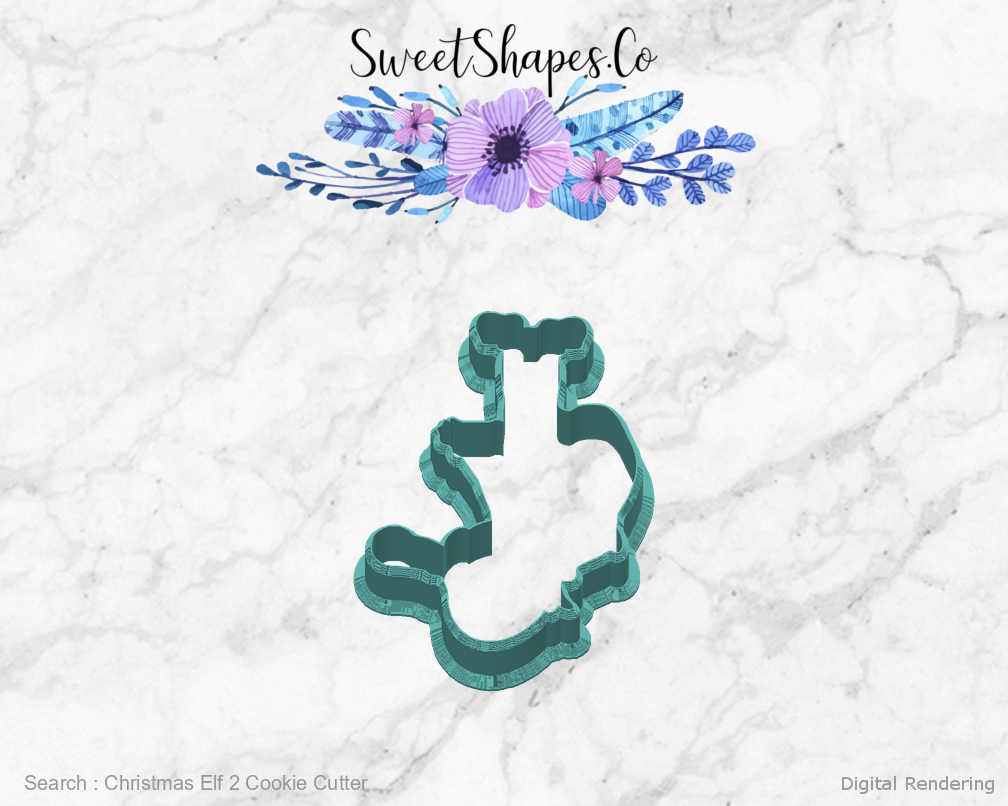 Christmas Elf 2 Cookie Cutter — back view